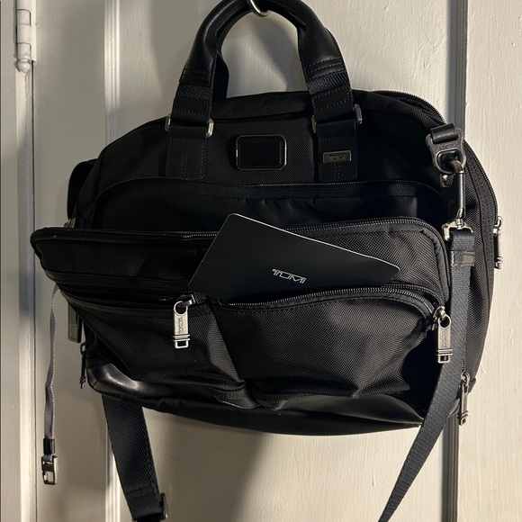 Tumi Alpha Bravo Briefcase Laptop Nylon Leather Black - Picture 11 of 13